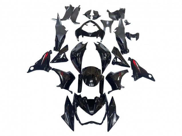Kawasaki Z800 Motorrad Verkleidung 2013-2018 - Glanzendes Schwarz Rot