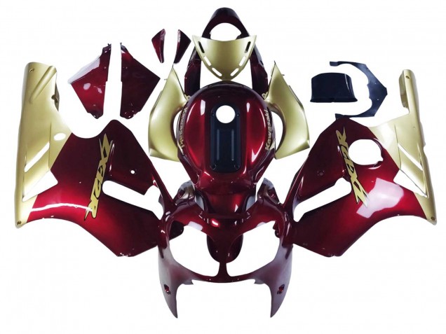 Kawasaki ZX12R Motorrad Verkleidung 2000-2001 - Rot Gold