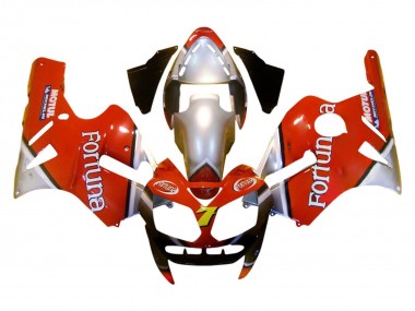 Kawasaki ZX12R Motorrad Verkleidung 2002-2006 - Rot Silber Fortuna