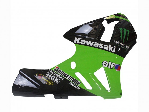 Kawasaki ZX12R Motorrad Verkleidung 2002-2006 - Grun Glanzendes Schwarz Elf Touch4 Monster