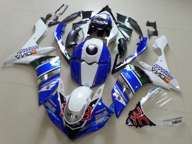 Yamaha YZF R1 Motorrad Verkleidung 2007-2008 - Weiss Blau Schwarz Grun Monster Yamalube