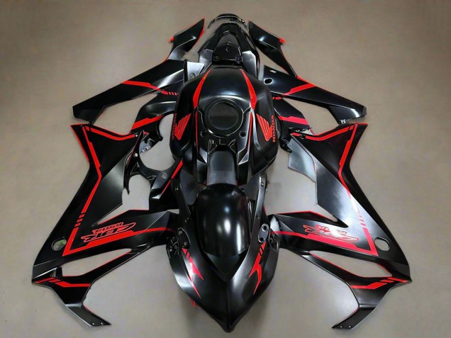 Honda CBR650R Motorrad Verkleidung 2019-2020 - Glanzendes Schwarz Rot Streifen