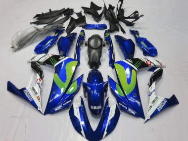 Yamaha YZF R3/R25 Motorrad Verkleidung 2015-2018 - Blau Weiss Schwarz Grun Monster