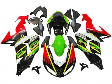 Kawasaki ZX10R Motorrad Verkleidung 2006-2007 - Rot Grun Gelb Schwarz