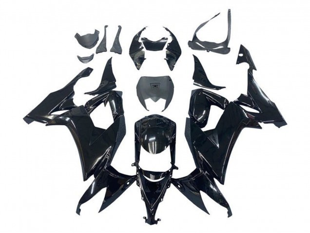 Kawasaki ZX10R Motorrad Verkleidung 2008-2010 - Glanzendes Schwarz