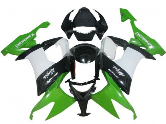 Kawasaki ZX10R Motorrad Verkleidung 2008-2010 - Grun Weiss Schwarz
