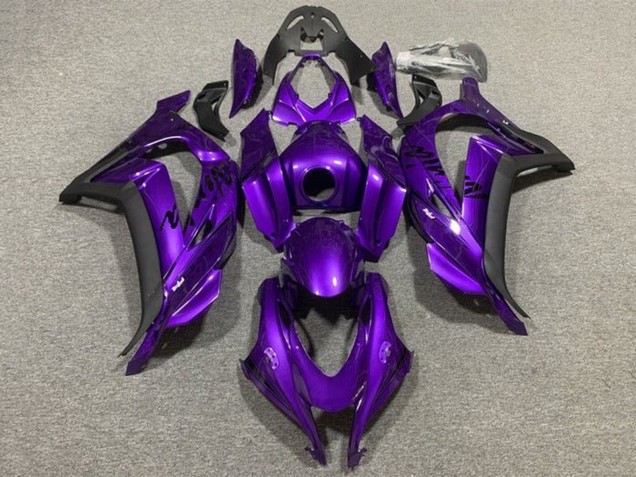 Kawasaki ZX10R Motorrad Verkleidung 2011-2015 - Lila Matt Schwarz
