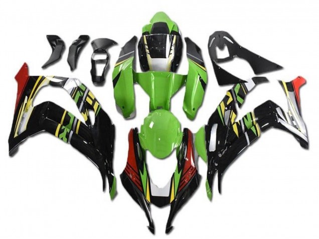Kawasaki ZX10R Motorrad Verkleidung 2016-2020 - Grun Rot Gelb Schwarz