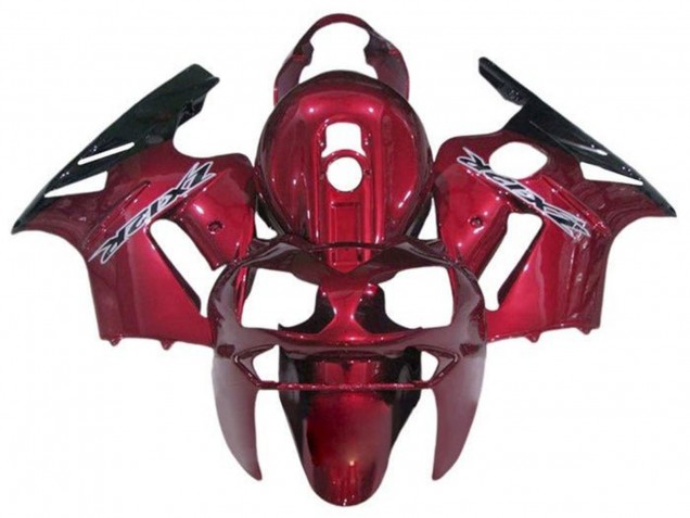 Kawasaki ZX12R Motorrad Verkleidung 2000-2001 - Bonbon Rot Schwarz Weiss