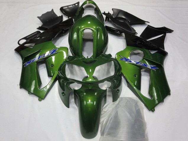 Kawasaki ZX12R Motorrad Verkleidung 2000-2001 - Dunkel Grun Schwarz Blau