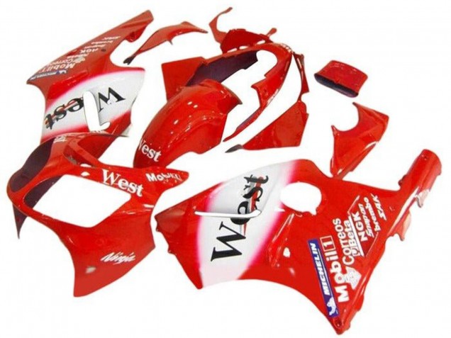 Kawasaki ZX12R Motorrad Verkleidung 2002-2006 - Rot Weiss West