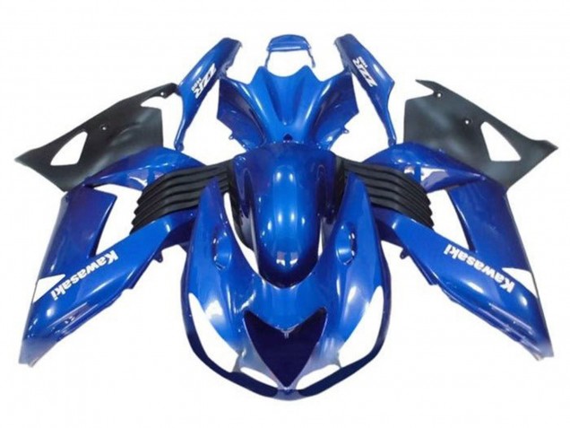 Kawasaki ZX14R ZZR1400 Motorrad Verkleidung 2006-2011 - Blau Schwarz Weiss Aufkleber