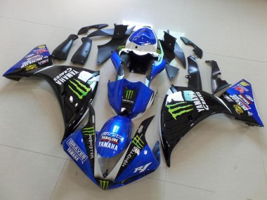Yamaha YZF R1 Motorrad Verkleidung 2012-2014 - Blau Weiss Glanzendes Schwarz Grun Graves Yamalube Monster
