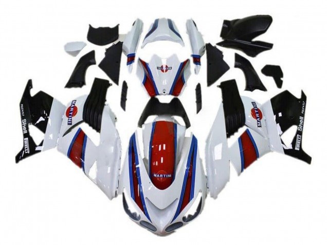 Kawasaki ZX14R ZZR1400 Motorrad Verkleidung 2006-2011 - Weiss Rot Blau Schwarz Martini