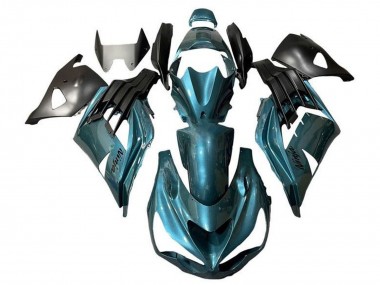 Kawasaki ZX14R ZZR1400 Motorrad Verkleidung 2012-2024 - Metallisch Blau Grun Blau