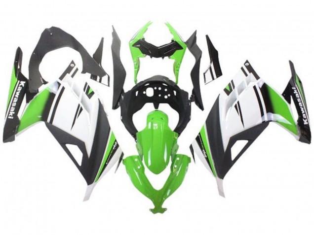 Kawasaki EX300 Motorrad Verkleidung 2013-2017 - Grun Weiss Schwarz Matt Schwarz