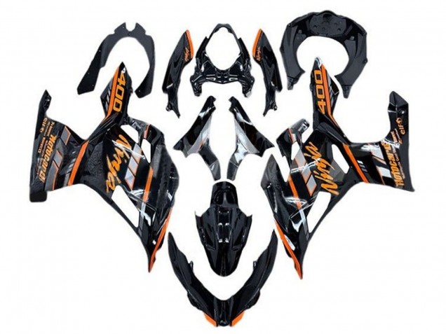 Kawasaki Ninja 400 Motorrad Verkleidung 2018-2024 - Glanzendes Schwarz Orange Grau