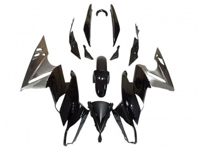 Kawasaki Ninja 650 EX650 Motorrad Verkleidung 2009-2011 - Glanzendes Schwarz Silber