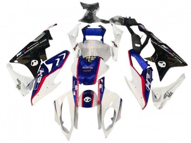 BMW S1000RR Motorrad Verkleidung 2015-2016 - Weiss Blau Rot Alien