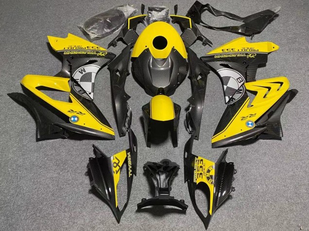 BMW S1000RR Motorrad Verkleidung 2019-2022 - Gelb Kunst Carbonfaser