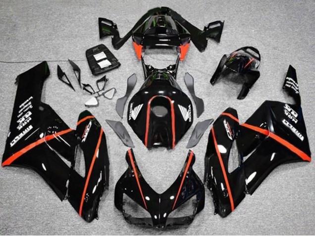 Honda CBR1000RR Motorrad Verkleidung 2004-2005 - Glanzendes Schwarz Rot Streifen