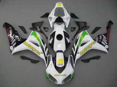 Honda CBR1000RR Motorrad Verkleidung 2006-2007 - Weiss Grun Gelb Glanzendes Schwarz Hannspree