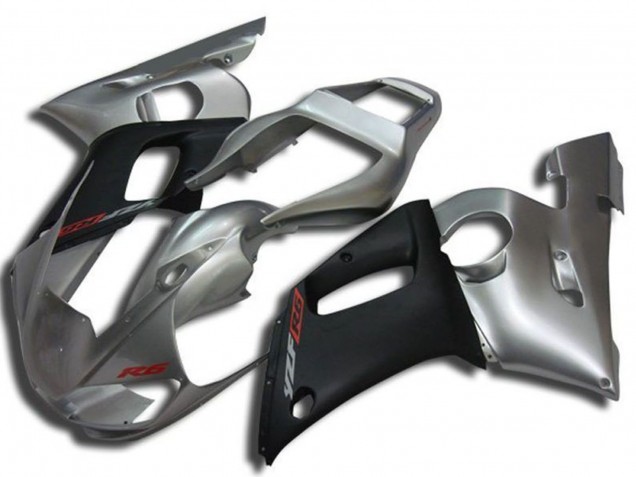 Yamaha YZF R6 Motorrad Verkleidung 1998-2002 - Silber Matt Schwarz Rot Aufkleber