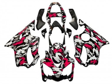 Honda CBR600 F4i Motorrad Verkleidung 2001-2003 - Schwarz Rot Grau Camouflage