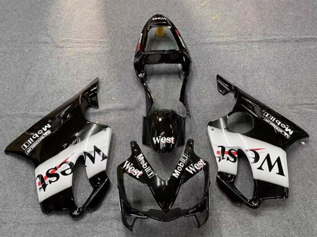 Honda CBR600 F4i Motorrad Verkleidung 2001-2003 - Glanzendes Schwarz Weiss West