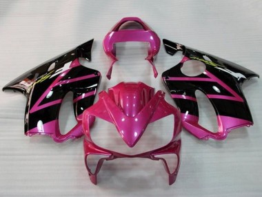 Honda CBR600 F4i Motorrad Verkleidung 2001-2003 - Rosa Glanzendes Schwarz Streifen