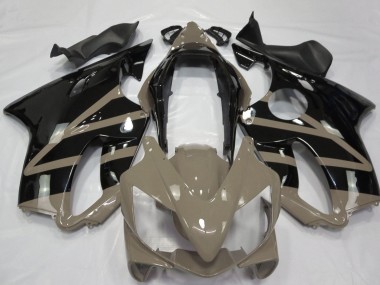 Honda CBR600 F4i Motorrad Verkleidung 2004-2007 - Taupe Braun Glanzendes Schwarz