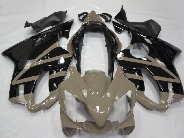 Honda CBR600 F4i Motorrad Verkleidung 2004-2007 - Taupe Braun Glanzendes Schwarz