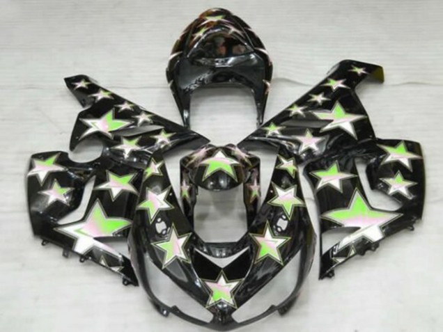 Kawasaki ZX6R Motorrad Verkleidung 2005-2006 - Schwarz Grun Silber