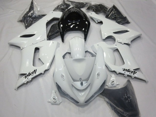 Kawasaki ZX6R Motorrad Verkleidung 2005-2006 - Weiss Schwarz