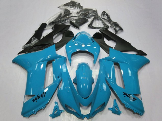 Kawasaki ZX6R Motorrad Verkleidung 2007-2008 - Blau Schwarz