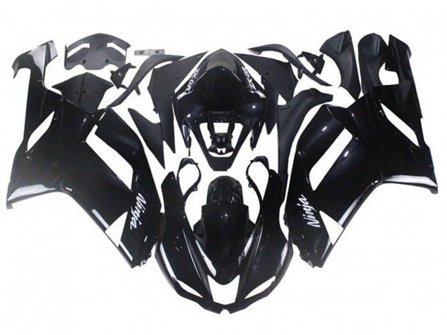 Kawasaki ZX6R Abs Motorrad Verkleidungen 2007-2008 - Glanzendes Schwarz