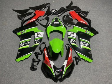 Kawasaki ZX6R Motorrad Verkleidung 2007-2008 - Schwarz Grun Weiss Rot