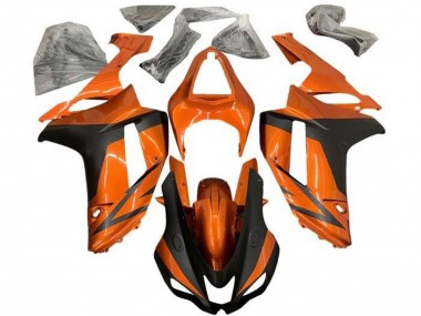 Kawasaki ZX6R Motorrad Verkleidung 2007-2008 - Orange Matt Schwarz