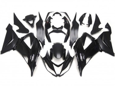 Kawasaki ZX6R Motorrad Verkleidung Kit 2013-2018 - Glanzendes Schwarz Matt Schwarz