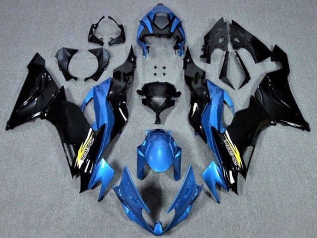 Kawasaki ZX6R Motorrad Verkleidung 2019-2022 - Blau Glanzendes Schwarz Gelb