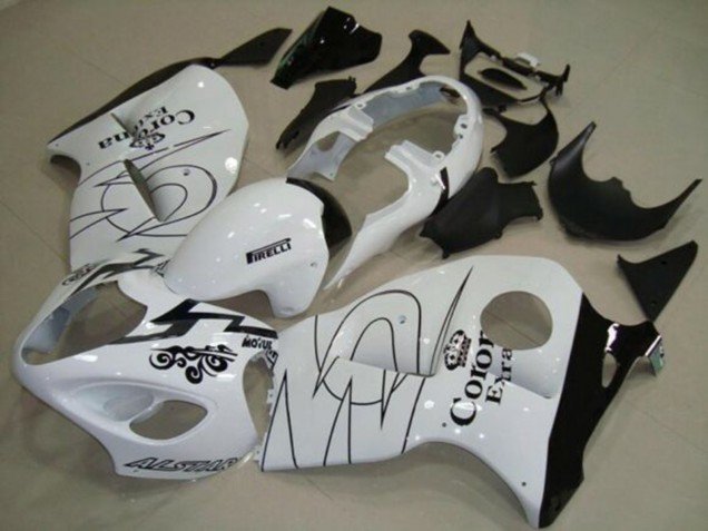 Suzuki GSXR1000 Motorrad Verkleidung 1996-2007 - Weiss Schwarz Corona Tribal