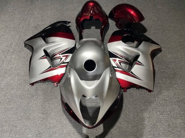 Suzuki GSXR1000 Motorrad Verkleidung 1996-2007 - Silber Bonbon Rot