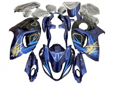 Suzuki GSXR 1300 Hayabusa Motorrad Verkleidung 2008-2020 - Blau Schwarz Hellblau Gold