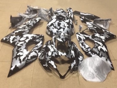 Suzuki GSXR1000 Motorrad Verkleidung 2000-2002 - Schwarz Weiss Grau Camouflage