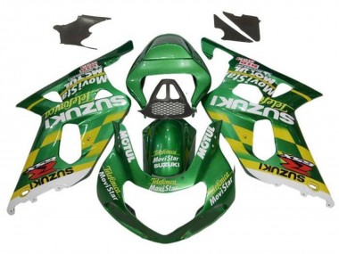 Suzuki GSXR1000 Motorrad Verkleidung 2000-2002 - Grun Gelb Weiss Motul