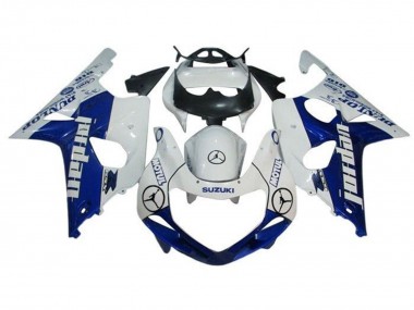 Suzuki GSXR1000 Motorrad Verkleidung 2000-2002 - Weiss Blau Jordan Dunlop