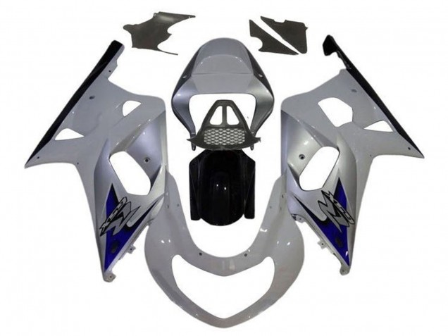 Suzuki GSXR1000 Motorrad Verkleidung 2000-2002 - Weiss Silber Blau Schwarz
