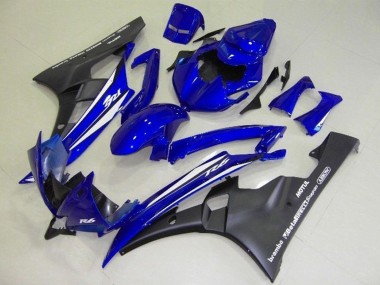 Yamaha YZF R6 Motorrad Verkleidung 2006-2007 - Blau Weiss Matt Schwarz Motul