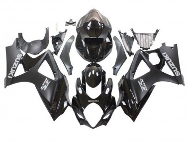Suzuki GSXR 1000 Motorrad Verkleidung Kit 2005-2006 - Glanzendes Schwarz Matt Schwarz