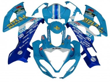 Suzuki GSXR 1000 Motorrad Verkleidung 2005-2006 - Blau Weiss Streifen Rizla
